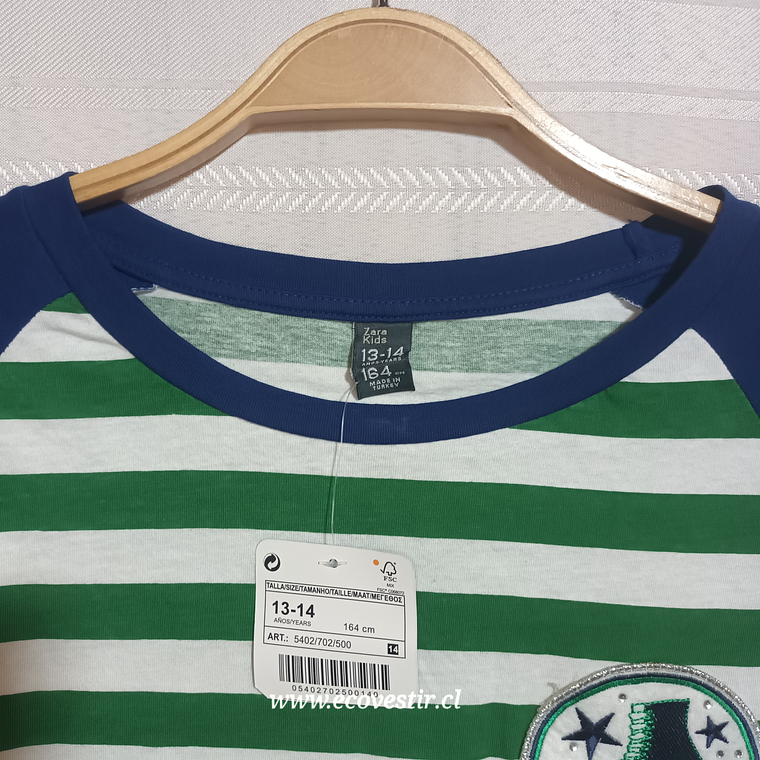 POLERA ML NIÑO MULTICOLOR ZARA KIDS TALLA 13-14A 3