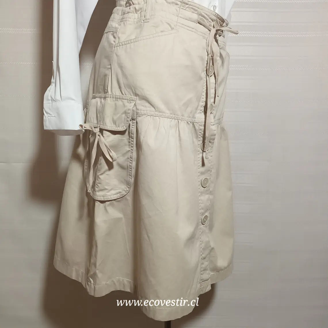 FALDA MUJER BEIGE LOFT TALLA 8 1