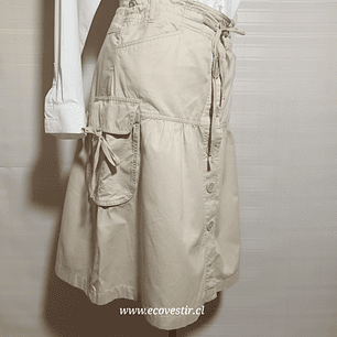 FALDA BEIGE LOFT TALLA 8
