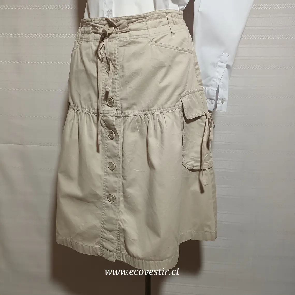 FALDA MUJER BEIGE LOFT TALLA 8 2