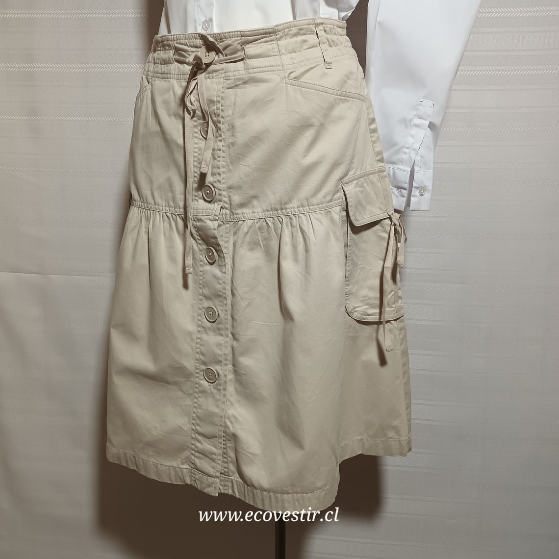 FALDA BEIGE LOFT TALLA 8 2