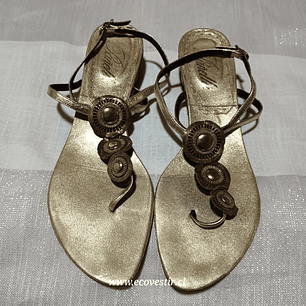 SANDALIA DORADO MUJER PAÑELLA N°41 
