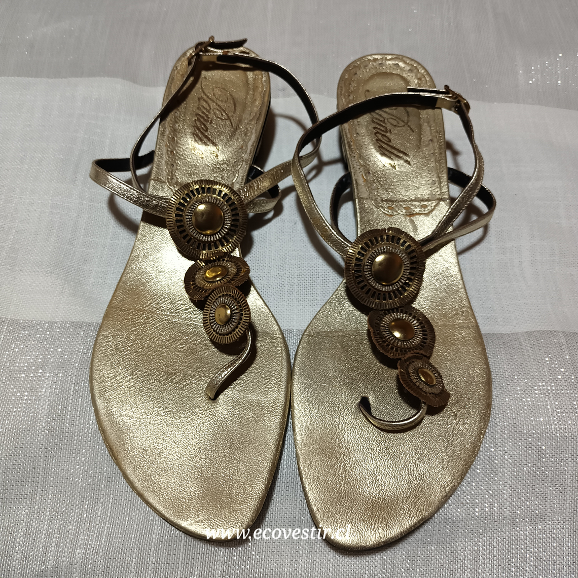 SANDALIA DORADO MUJER PAÑELLA N°41  1