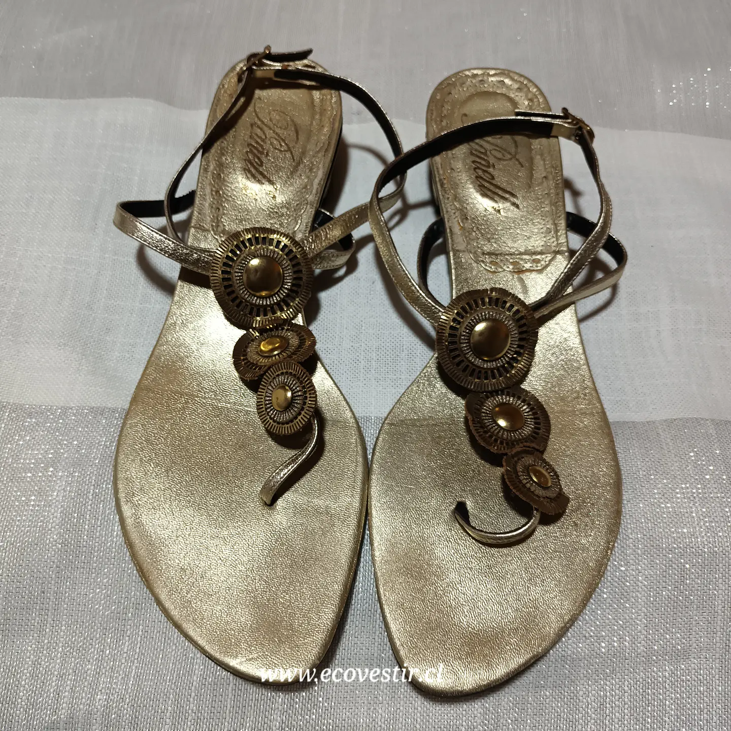 Sandalia Dorada Mujer Pañella Talla 41  1