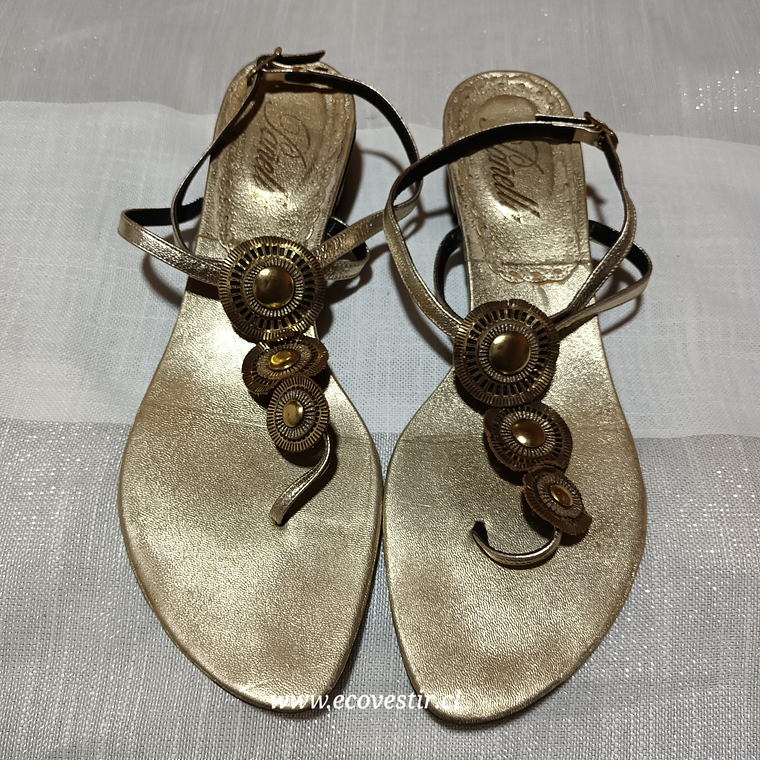SANDALIA DORADO MUJER PAÑELLA N°41  1