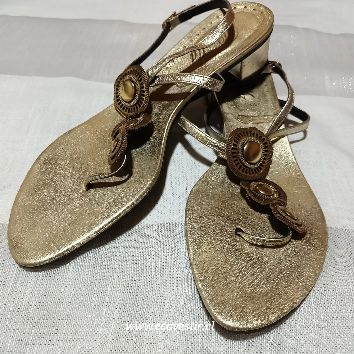 Sandalia Dorada Mujer Pañella Talla 41  2