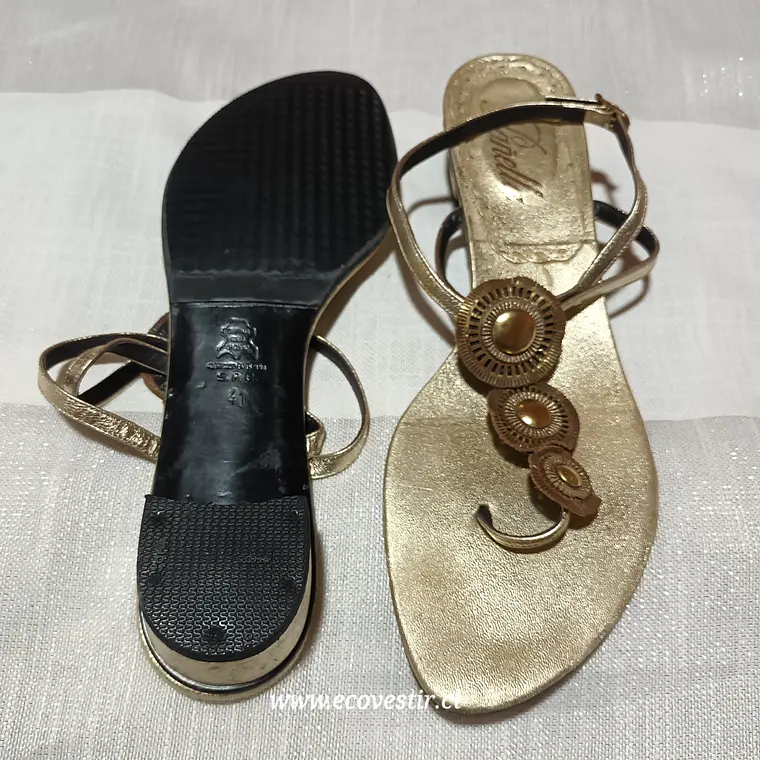 Sandalia Dorada Mujer Pañella Talla 41  3