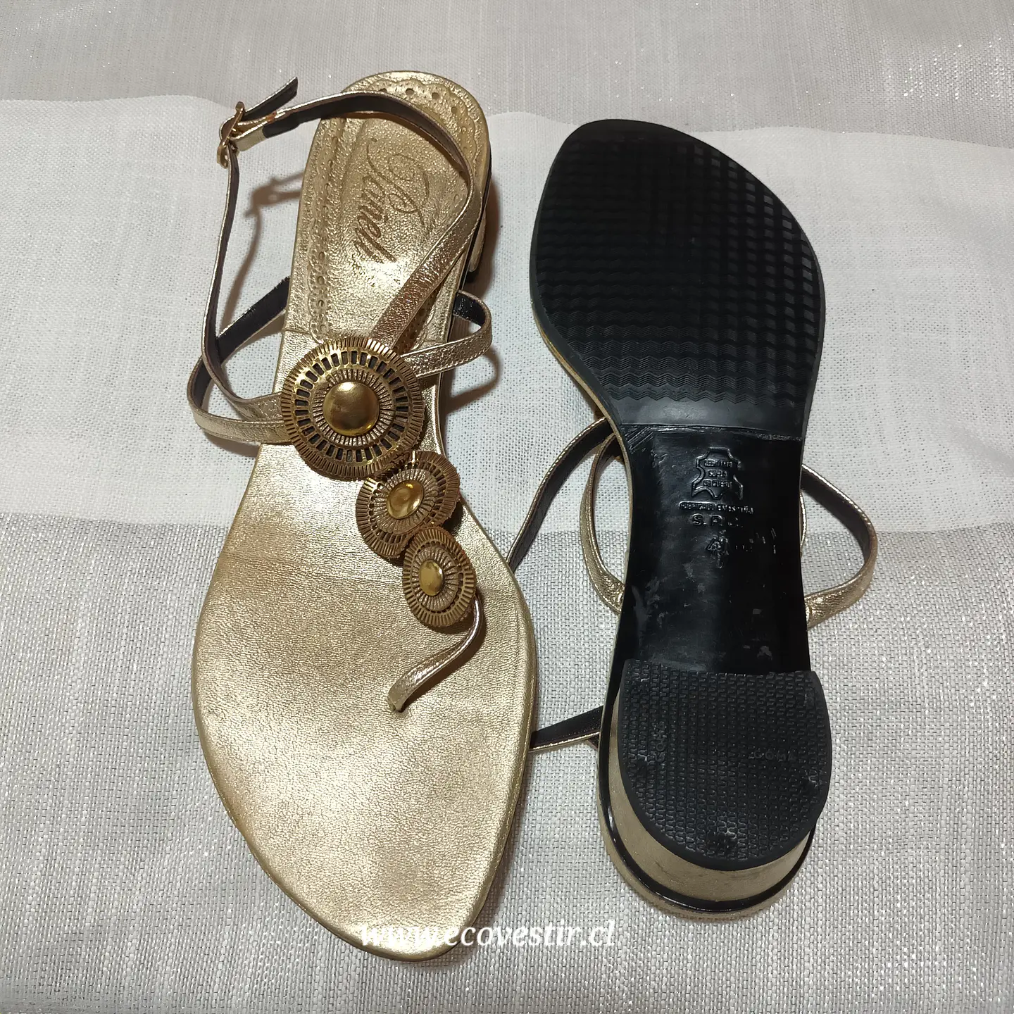 Sandalia Dorada Mujer Pañella Talla 41  4
