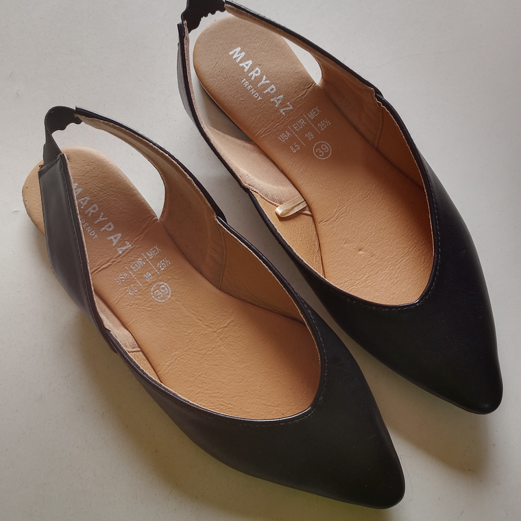 ZAPATO PLANO NEGRO MARYPAZ N° 39 1