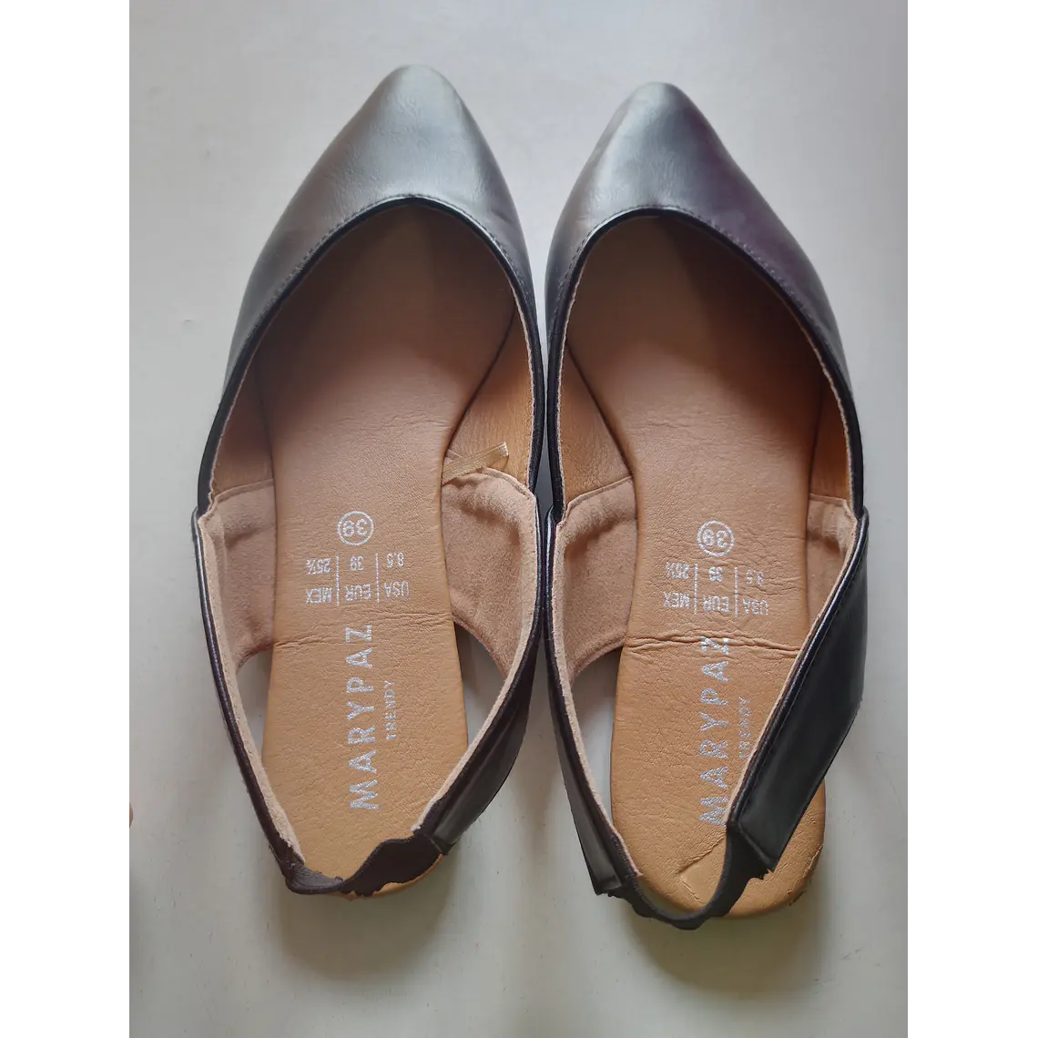 ZAPATO MUJER PLANO NEGRO MARYPAZ N° 39 3
