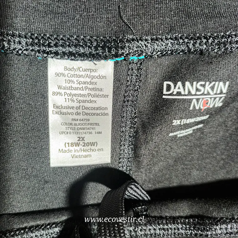 CALZA DEPORTIVA MUJER NEGRO DANSKIN TALLA 2X (18W-20W) 4