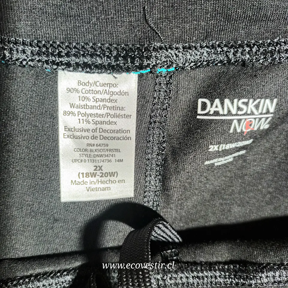 CALZA DEPORTIVA MUJER NEGRO DANSKIN TALLA 2X (18W-20W) 4