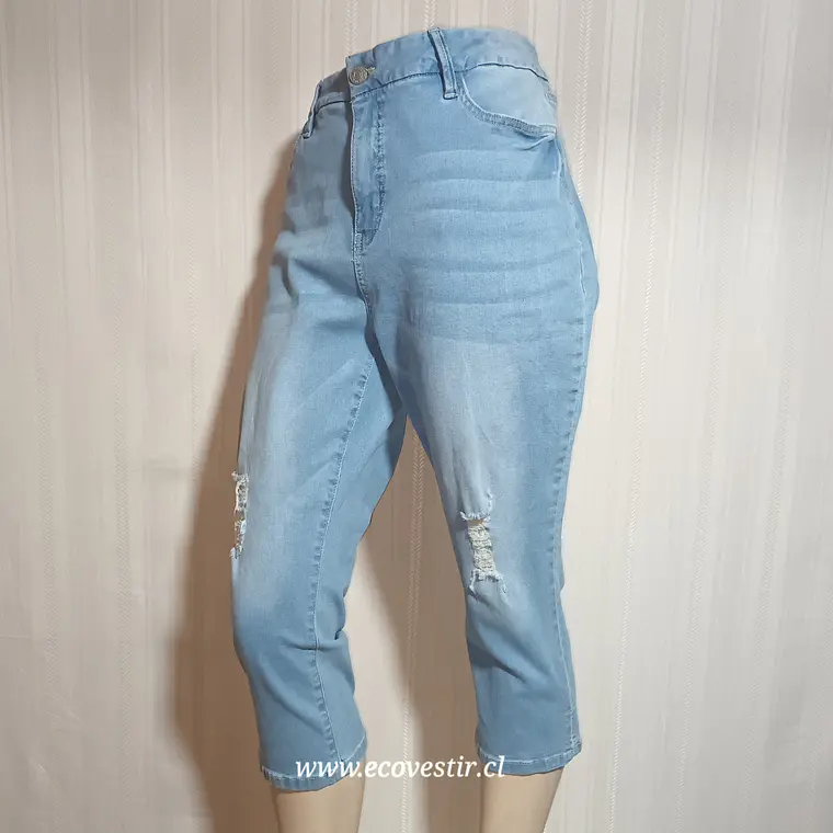 PANTALÓN MUJER DENIM CAPRI ROYALTY ME TALLA 14W  3