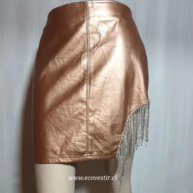 FALDA MUJER DORADA SAY WHAT TALLA XL 3