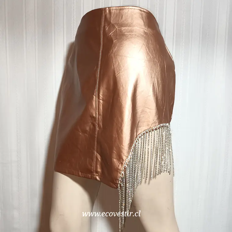 FALDA MUJER DORADA SAY WHAT TALLA XL 4
