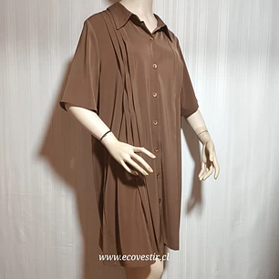 VESTIDO CAFE BOTONES SUSAN GRAVER TALLA XL