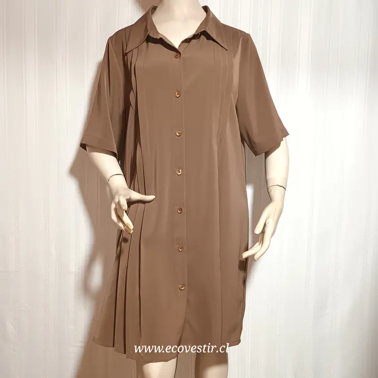 VESTIDO MUJER CAFE BOTONES SUSAN GRAVER TALLA XL 2