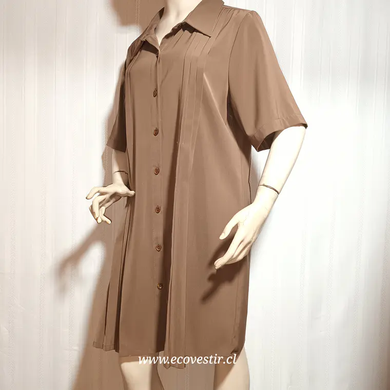 VESTIDO MUJER CAFE BOTONES SUSAN GRAVER TALLA XL 3
