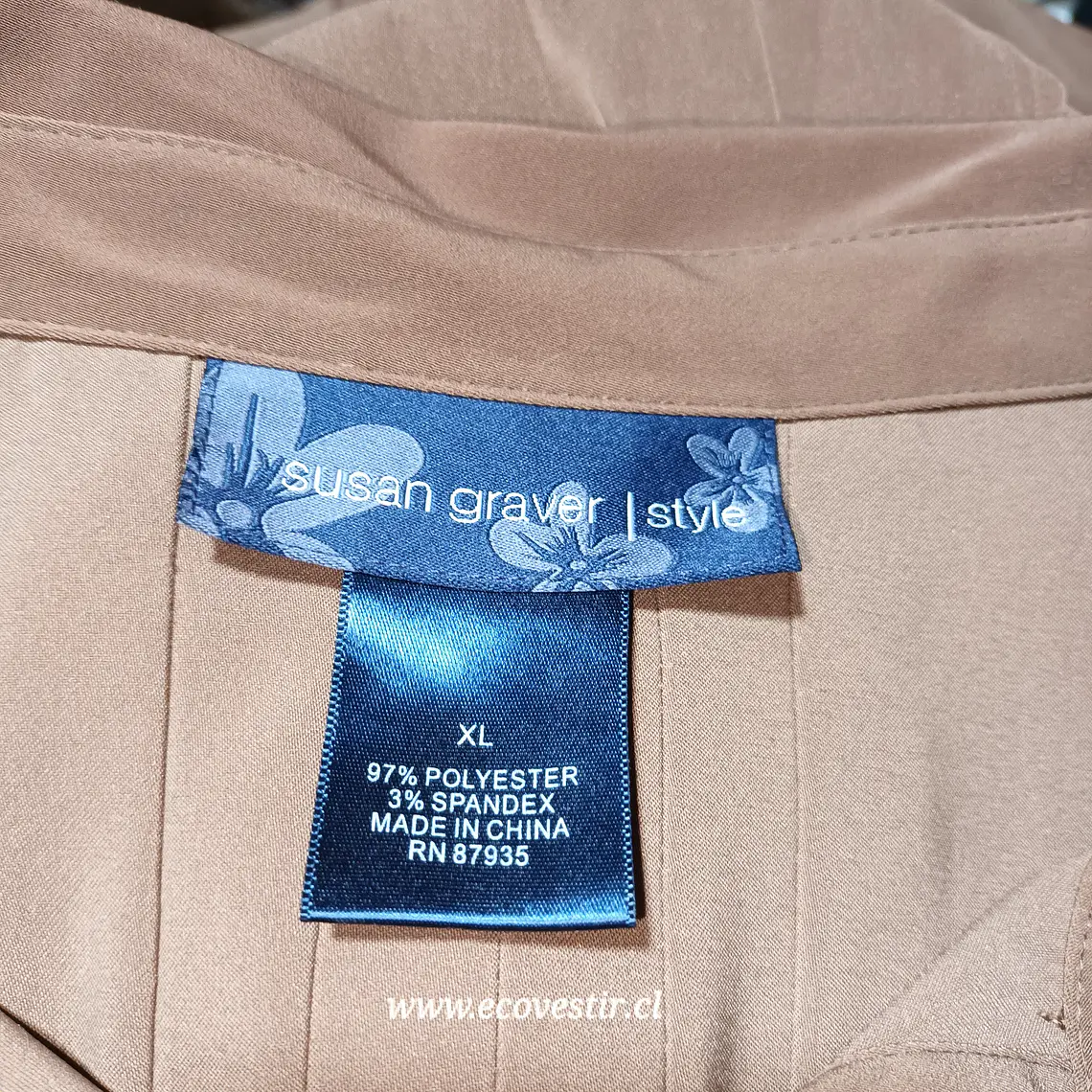 VESTIDO MUJER CAFE BOTONES SUSAN GRAVER TALLA XL 5