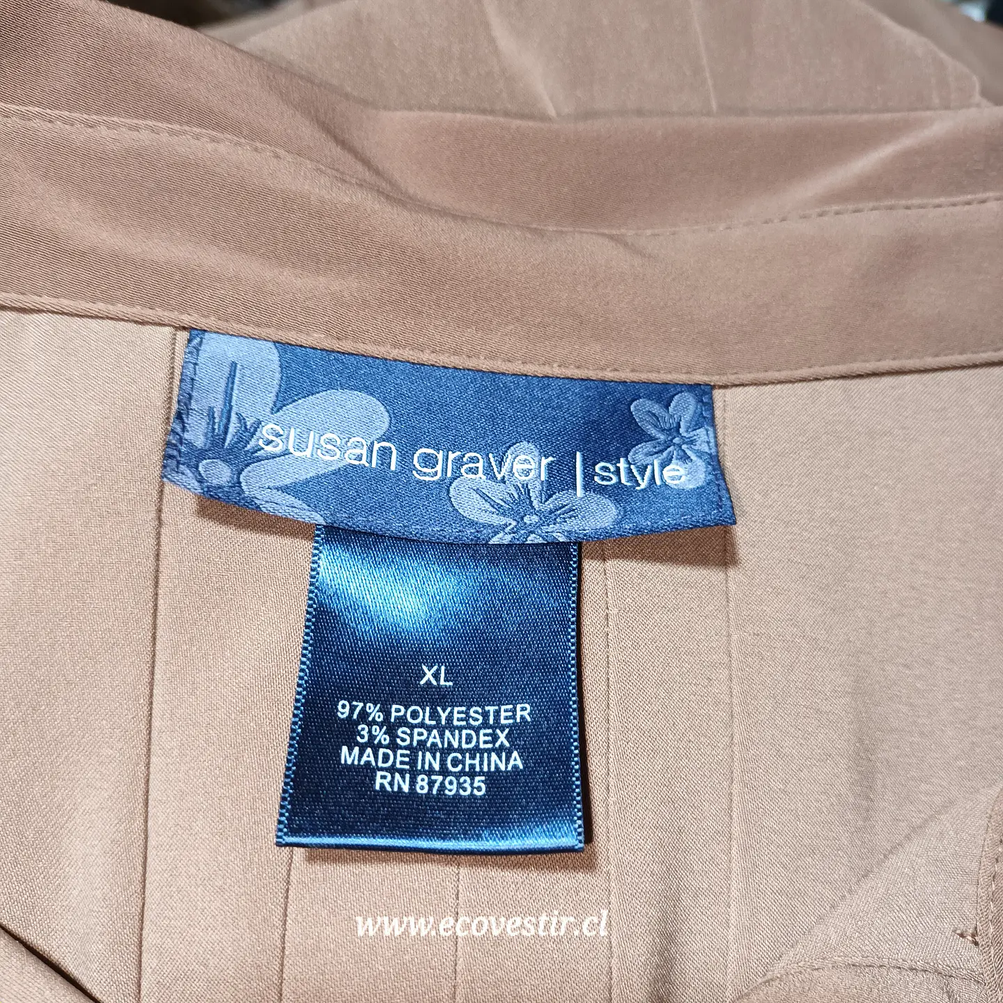 VESTIDO MUJER CAFE BOTONES SUSAN GRAVER TALLA XL 5