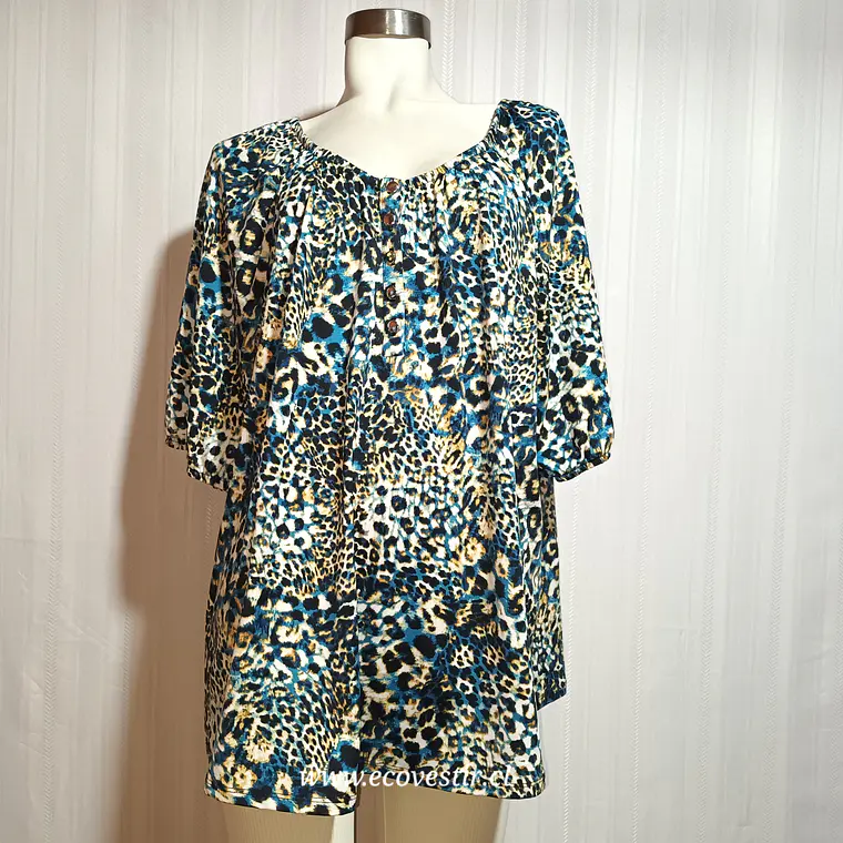 BLUSA MUJER MULTICOLOR NOTATIONS TALLA 1X 2