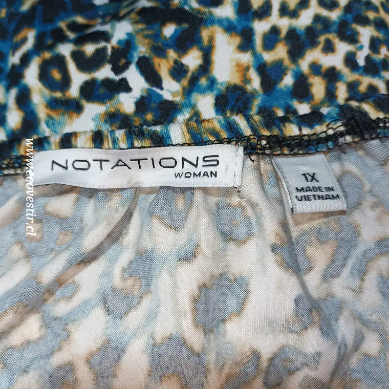 BLUSA MUJER MULTICOLOR NOTATIONS TALLA 1X 5