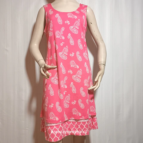 VESTIDO MUJER SIN MANGA ROSADO ALLISON BRITTNEY TALLA M