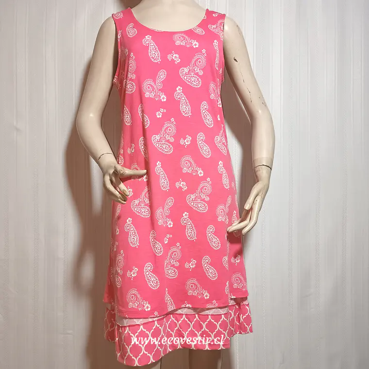 VESTIDO MUJER SIN MANGA ROSADO ALLISON BRITTNEY TALLA M 1