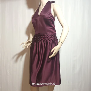 VESTIDO MUJER BURDEO FIESTA ESCOTE HALTER TALLA M