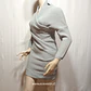 Vestido Tejido Cruzado Mujer Simplee Gris Talla M -L  - Miniatura 3
