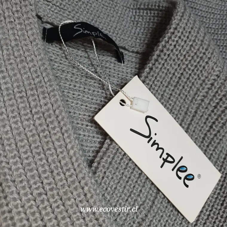 Vestido Tejido Cruzado Mujer Simplee Gris Talla M -L  5
