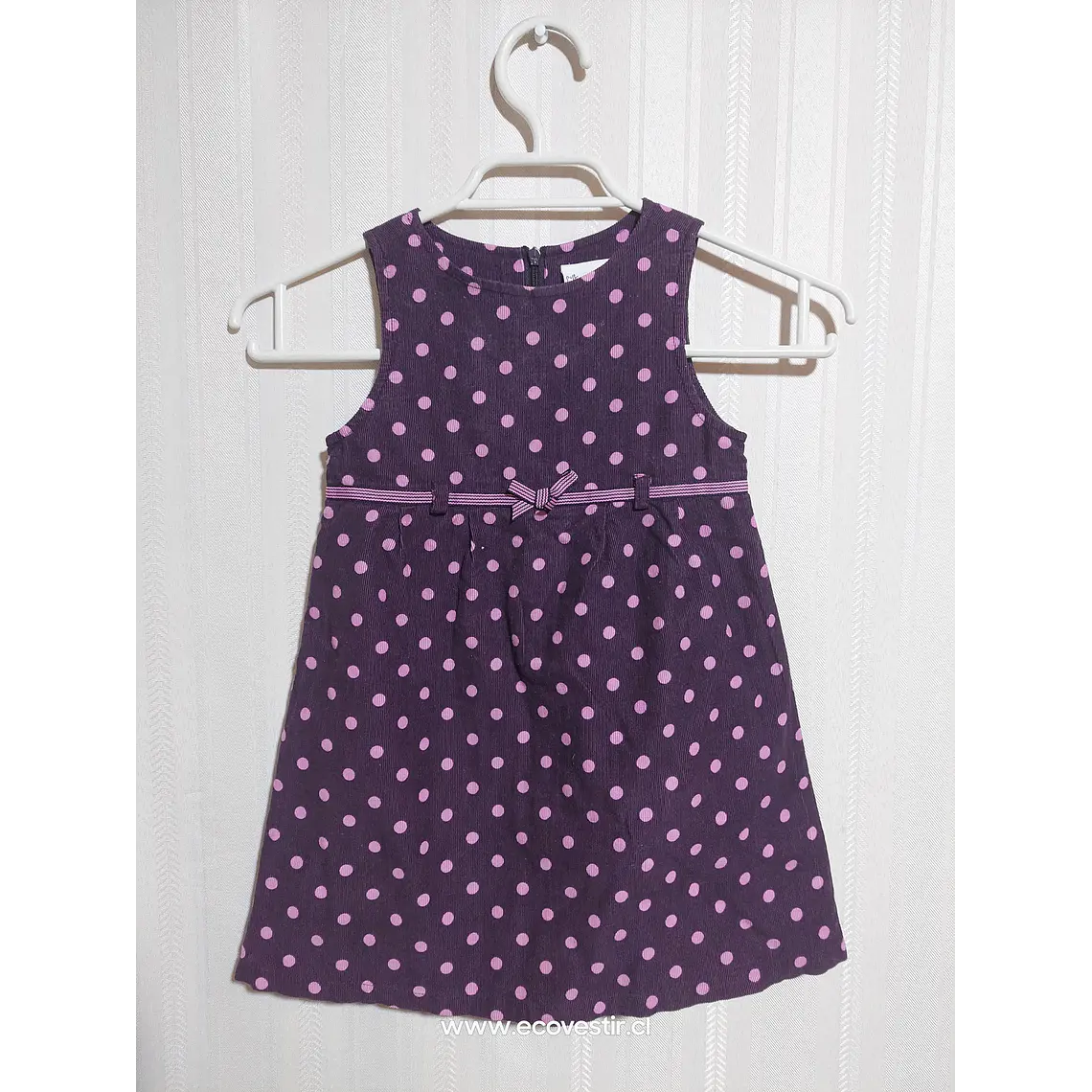 Vestido Niña Cotelé Morado Lunares POLKATOTS Talla 24M 3