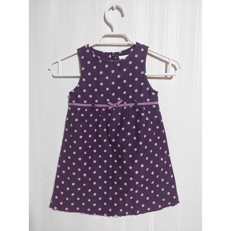 Vestido Niña Cotelé Morado Lunares POLKATOTS Talla 24M 3