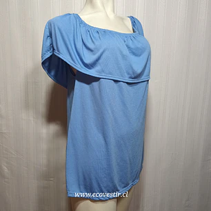 Blusa Mujer Celeste Escote Barco Sin Mangas WOMEN LIMITED by TCHIBO Talla 44/46