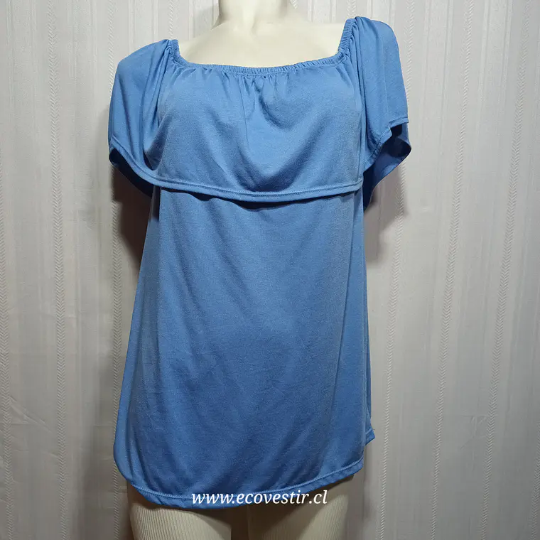 Blusa Mujer Celeste Escote Barco Sin Mangas WOMEN LIMITED by TCHIBO Talla 44/46 2