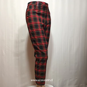 Pantalón Mujer Cuadrillé Rojo y Negro Tommy Hilfiger Talla 16