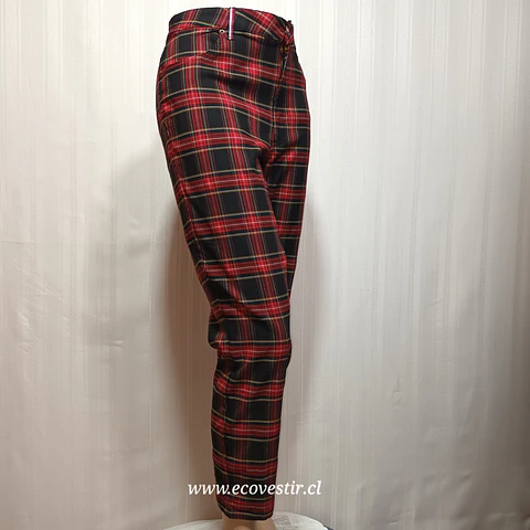 Pantalón Mujer Cuadrillé Rojo y Negro Tommy Hilfiger Talla 16