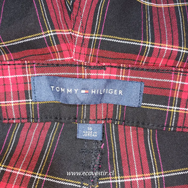 Pantalón Mujer Cuadrillé Rojo y Negro Tommy Hilfiger Talla 16 5