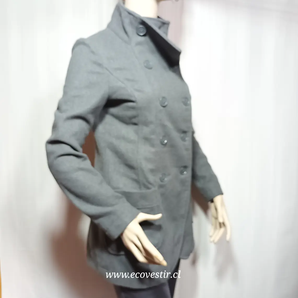 Abrigo Gris Mujer Cuello Alto Terranova Talla S 3