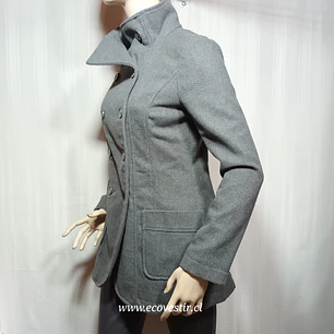 Abrigo Gris Mujer Cuello Alto Terranova Talla S