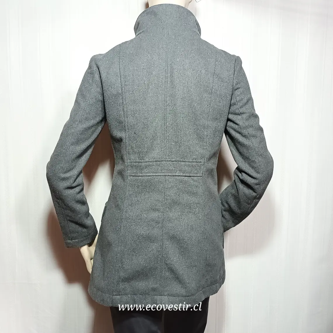 Abrigo Gris Mujer Cuello Alto Terranova Talla S 4
