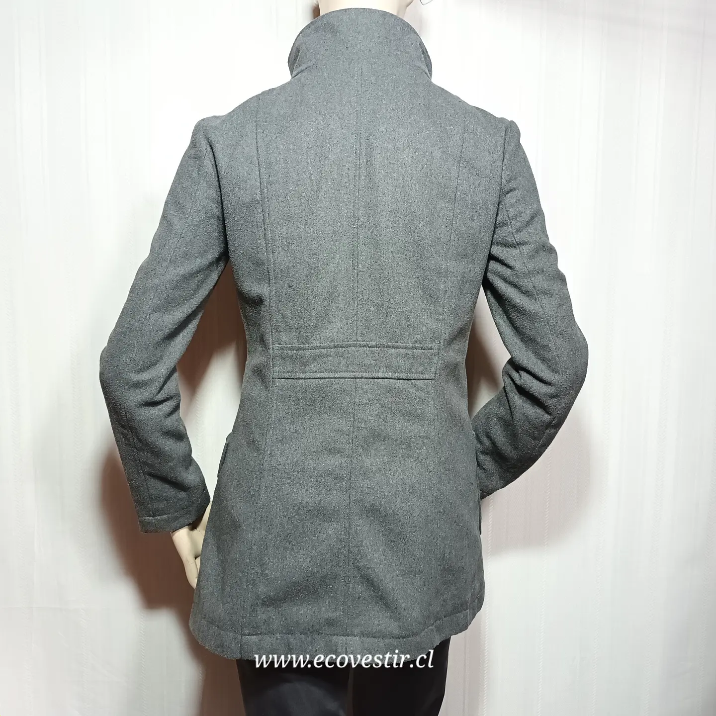 Abrigo Gris Mujer Cuello Alto Terranova Talla S 4