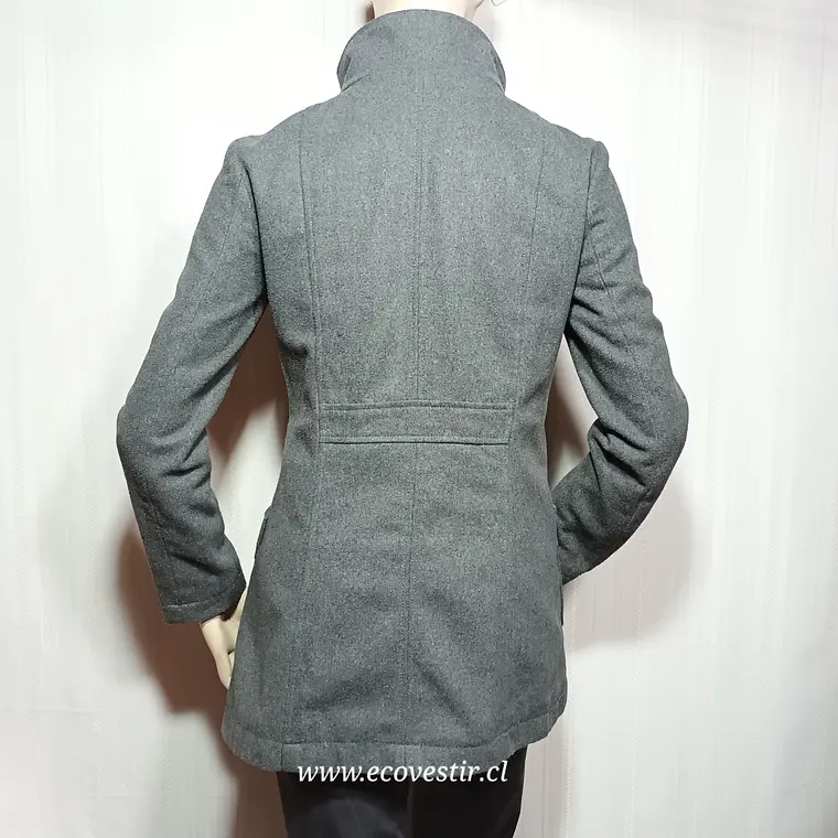 Abrigo Gris Mujer Cuello Alto Terranova Talla S 4