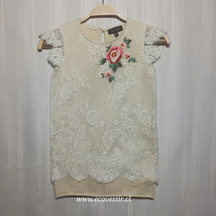 Blusa Niña Encaje Bordado Floral Twinset Talla 6/116