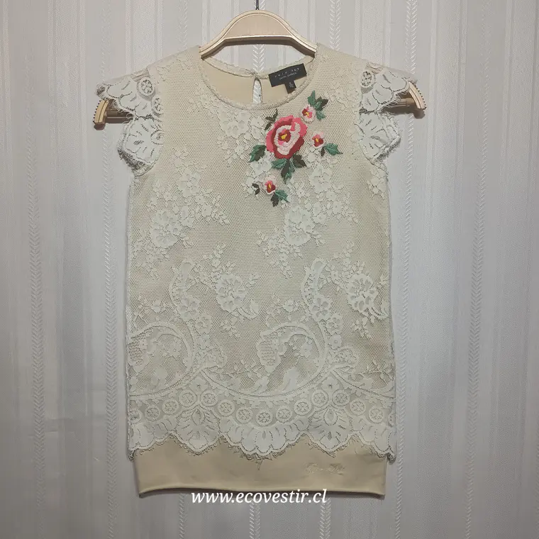 Blusa Niña Encaje Bordado Floral Twinset Talla 6/116 1
