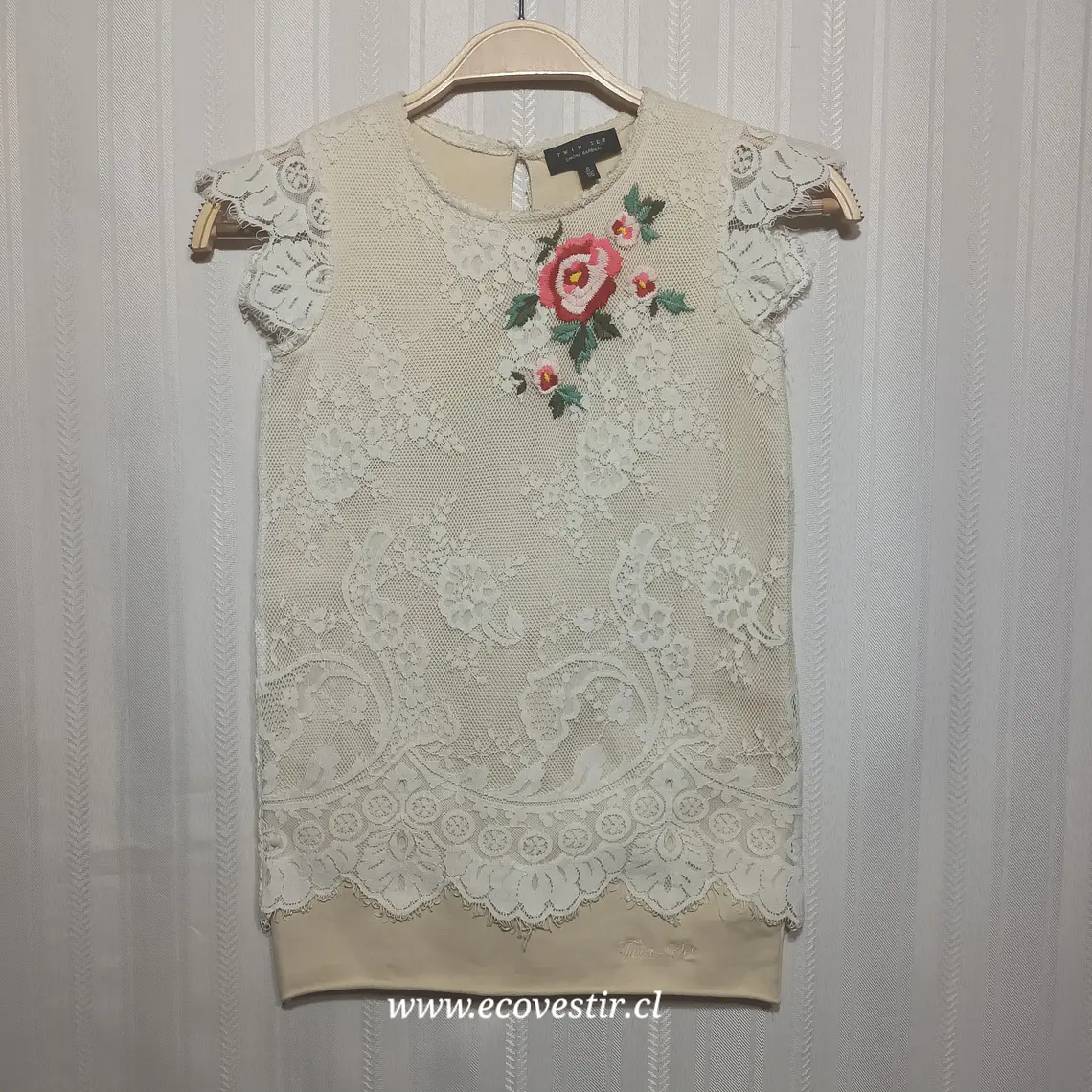Blusa Niña Encaje Bordado Floral Twinset Talla 6/116 1