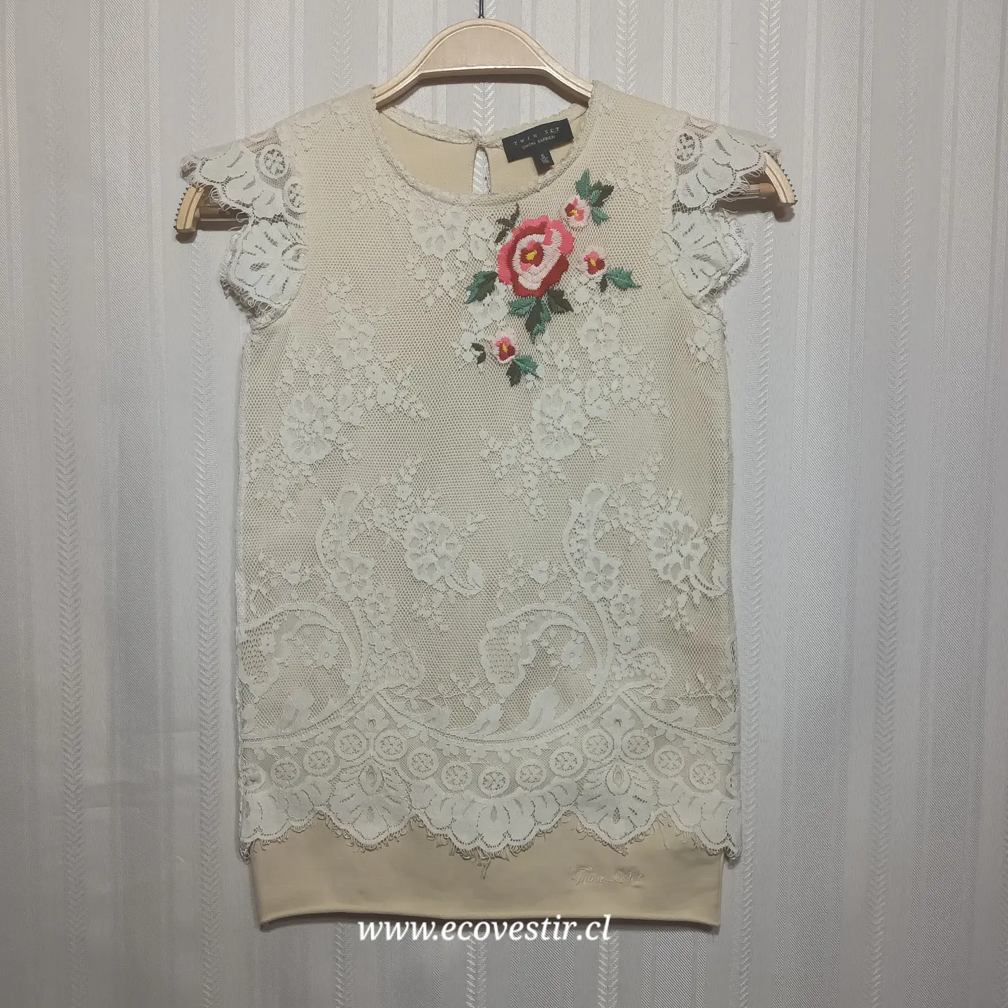 Blusa Niña Encaje Bordado Floral Twinset Talla 6/116 1