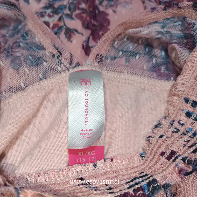 Vestido Encaje Niña No Boundaries XL/XG 15-17 Años Rosado Floral 2
