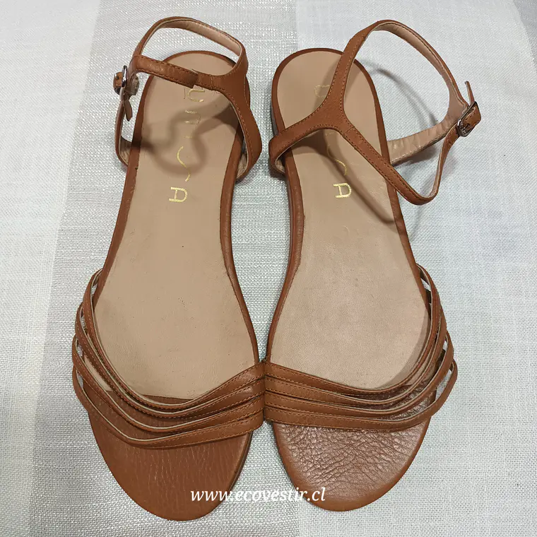 Sandalia Mujer Tiras Unisa  Cafe Caramelo Talla 41 1