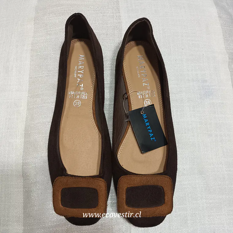 Zapato Mocasín Mujer Café Marypaz Talla 39 Sin uso 1